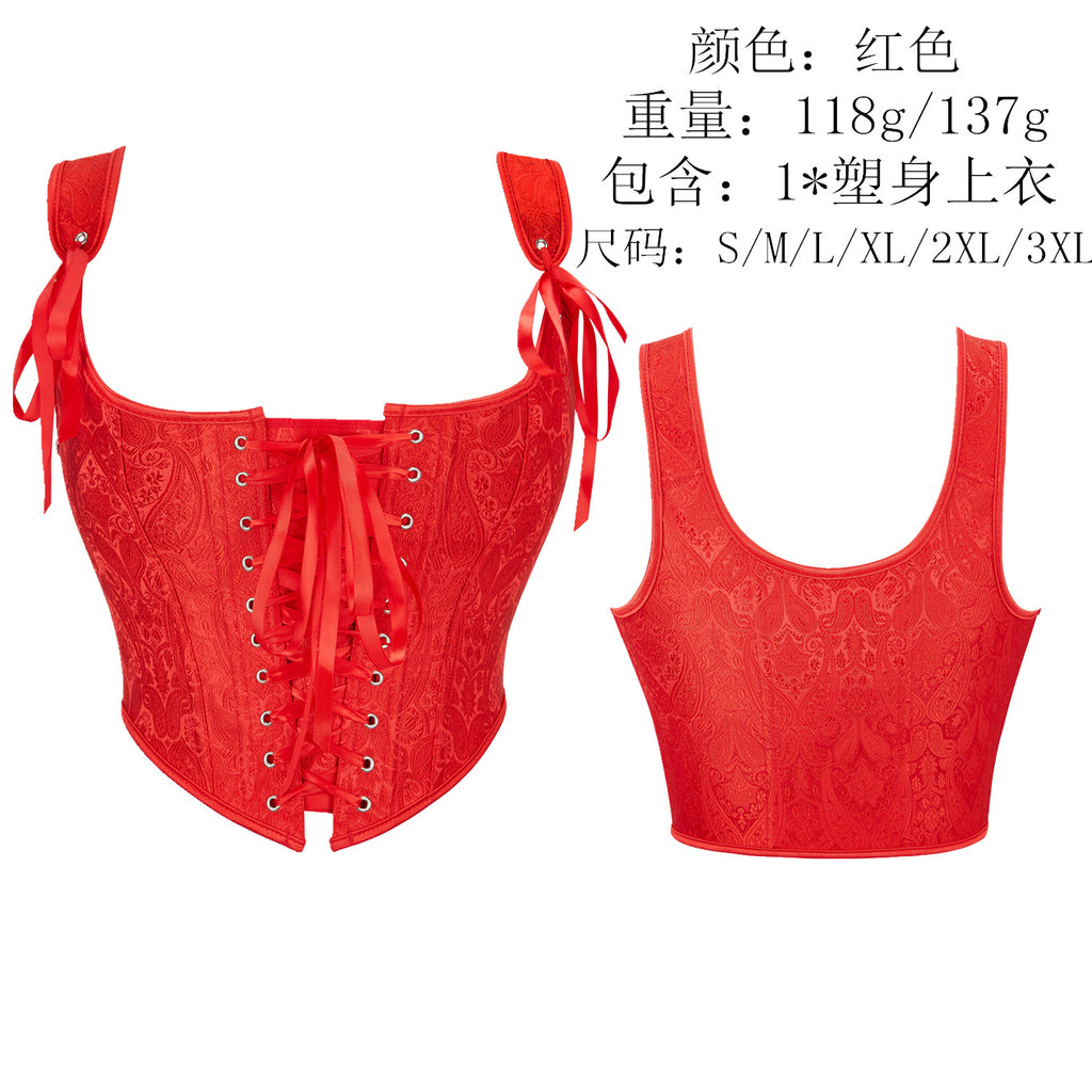 Bridal Corset Style Shaping Top with Lace-Up Design