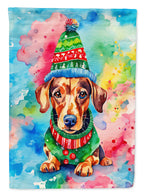 Dachshund Christmas Garden Flag