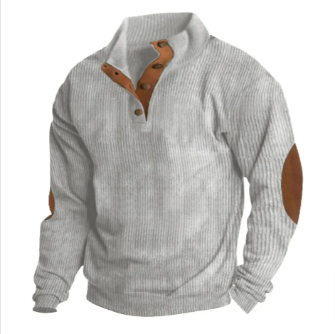 Men’s Stand-Collar Striped Pullover Sweatshirt | Streetwear
