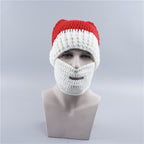 Men's Knitted Santa Hat with Removable Beard | Embroidered Cap