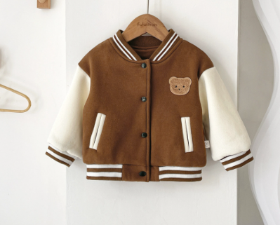 Stylish & Warm Little Bear Baseball Jacket for Kids