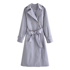 Women's Double-Breasted Belted Vintage Coat