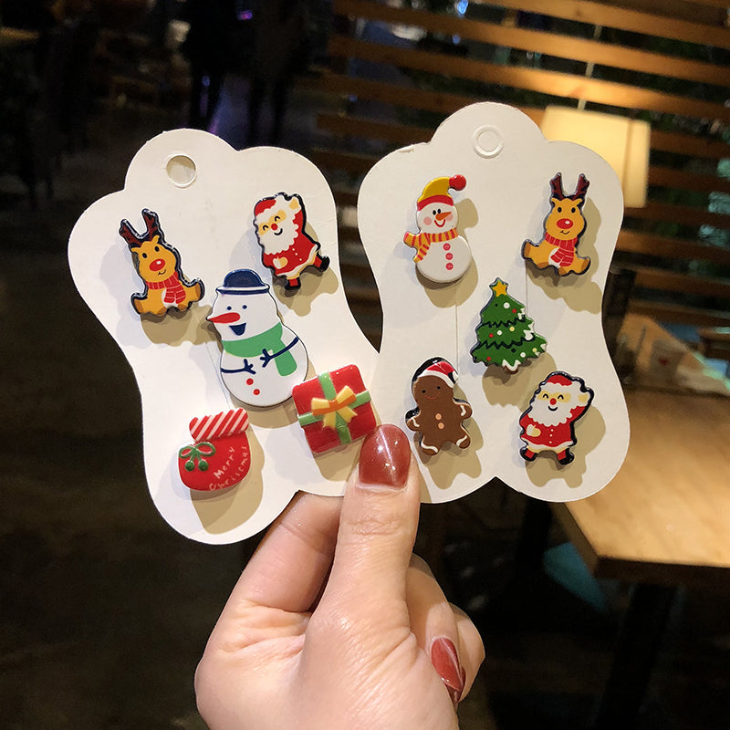 Christmas Cartoon Brooch, Cute Cardigan Pin