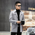 Men's Mid Length Autumn Windbreaker - Business Casual Plus Size