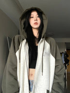 Fish Scale Collar Loose Double Hooded Sweater