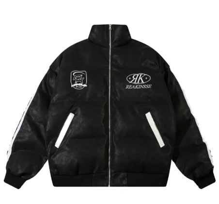Vintage Embroidered Baseball Down Quilted Jacket