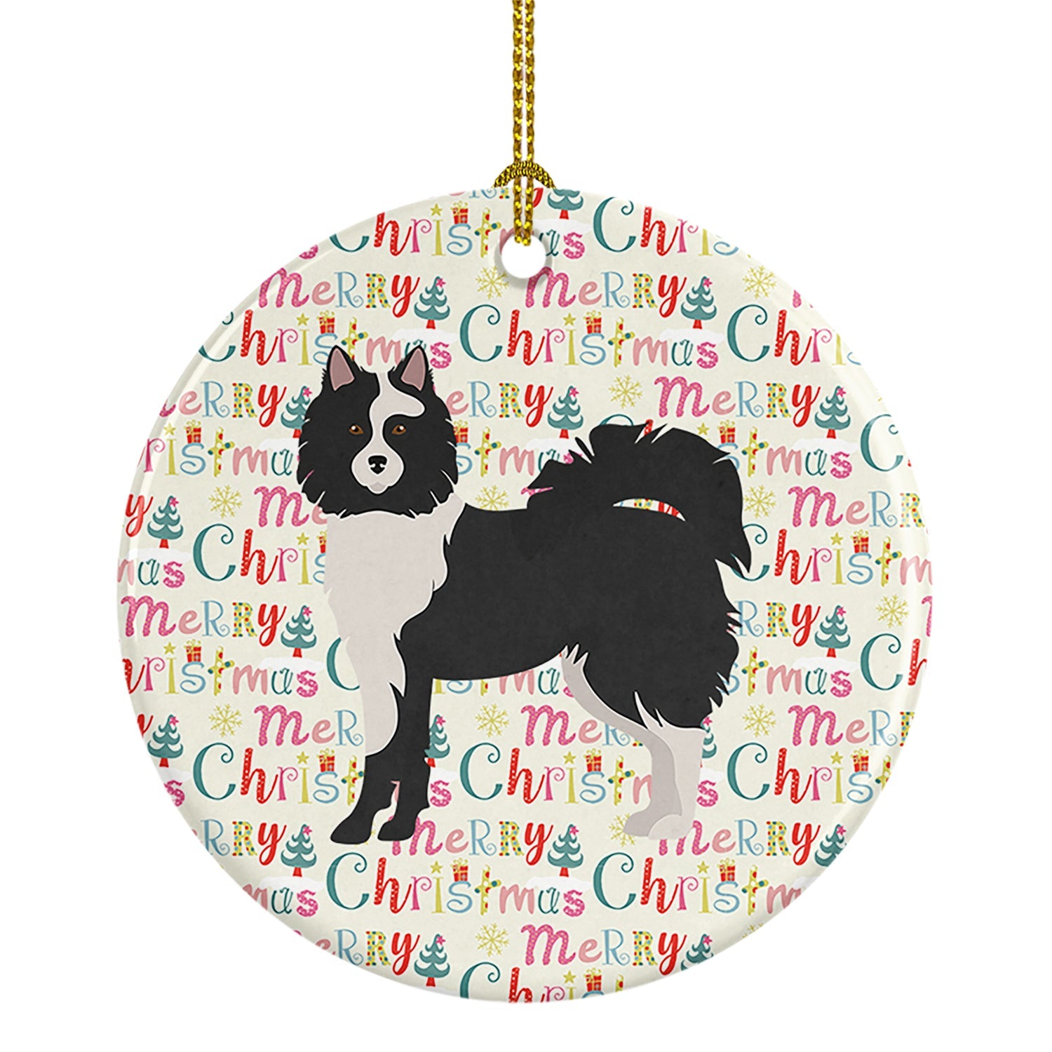 Elo Dog #2 Merry Christmas Ceramic Ornament
