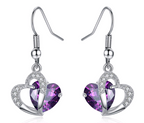 Amethyst Zirconia Necklace and Earring Set for Christmas