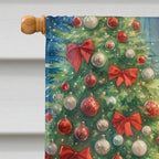 Samoyed and Santa Claus House Flag