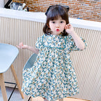 Girls' Casual Floral Cotton Dress