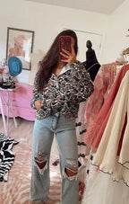 Camo Printed Sweater Coat