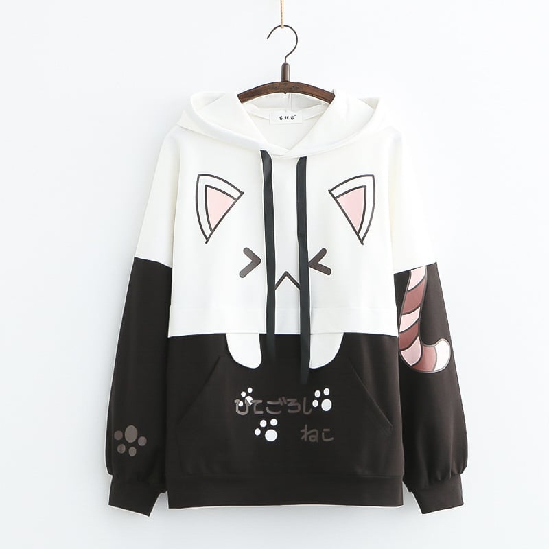 Embroidered Rabbit Ears Thin Hooded Pullover Sweater | Streetwear