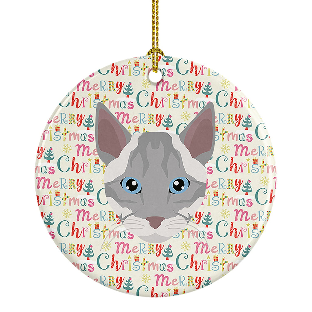 Ojos Azules Cat Christmas Ceramic Ornament