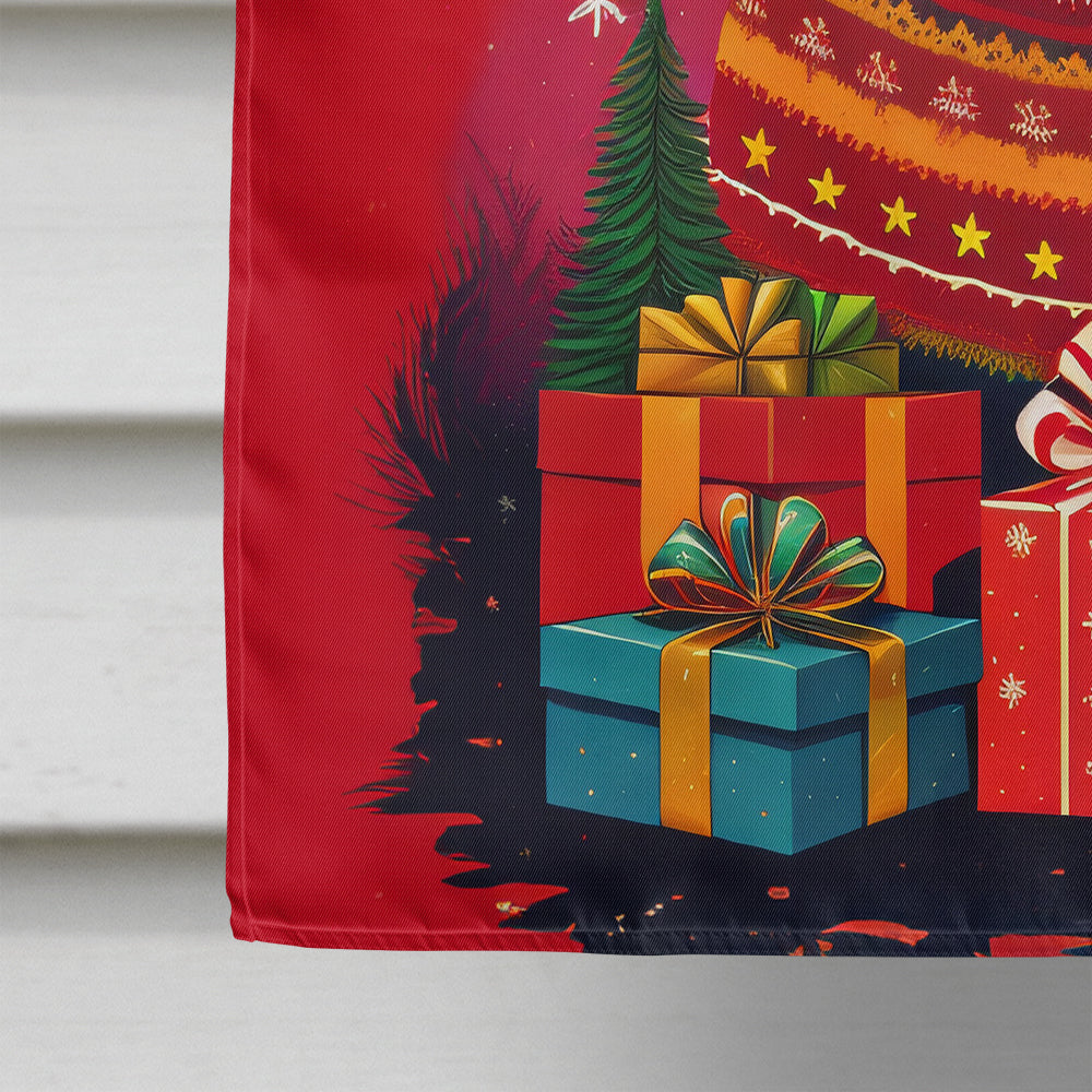 Basset Hound Holiday Christmas House Flag