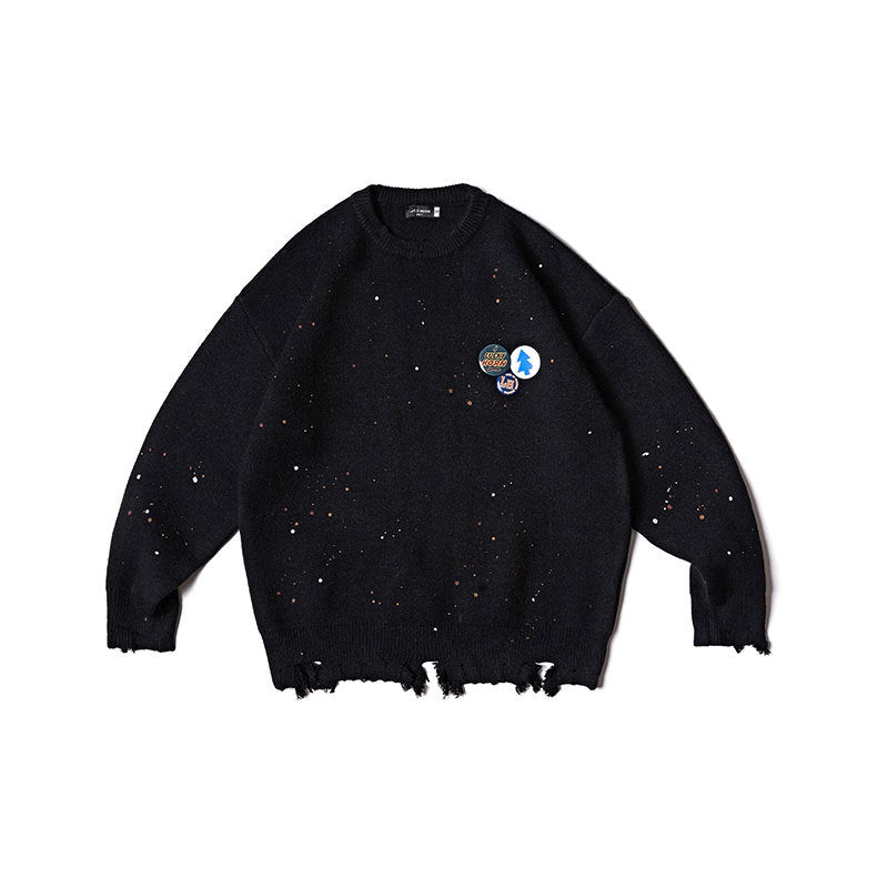 Paint Splash Casual Round Neck Sweater for All