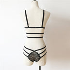 Sexy Lace Cross Strap Lingerie Set for Women