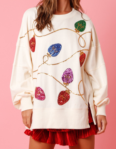Christmas Sequin Long Sleeve Hoodie for Women | Streetwear