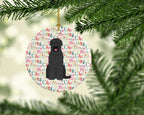 Merry Christmas Black Russian Terrier Ceramic Ornament
