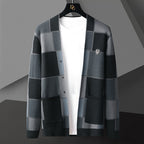Men's Long Sleeve Knitted Cardigan Shawl Sweater