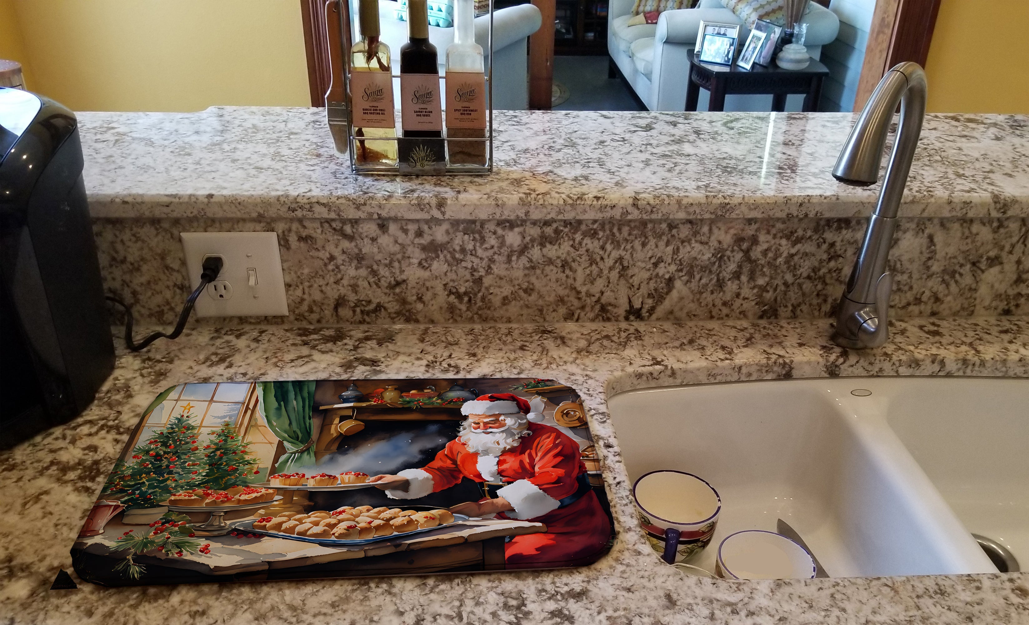 Cookies with Santa Claus Dish Drying Mat