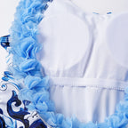 2024 Women's Backless Floral Print Swimsuit Set