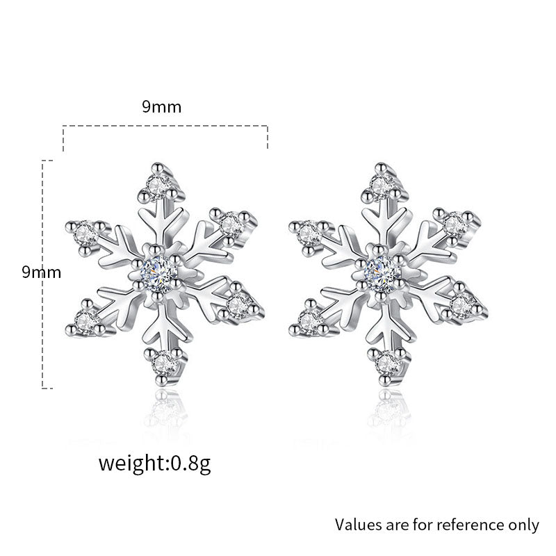 Silver Snowflake Earrings for Christmas