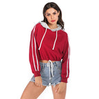 Striped Long Sleeve Drawstring Hoodie for Women | Streetwear