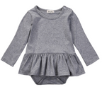 INS Baby Cotton Long Sleeve Bodysuit with Skirt