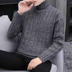 Men's Casual Loose High Neck Sweater Top