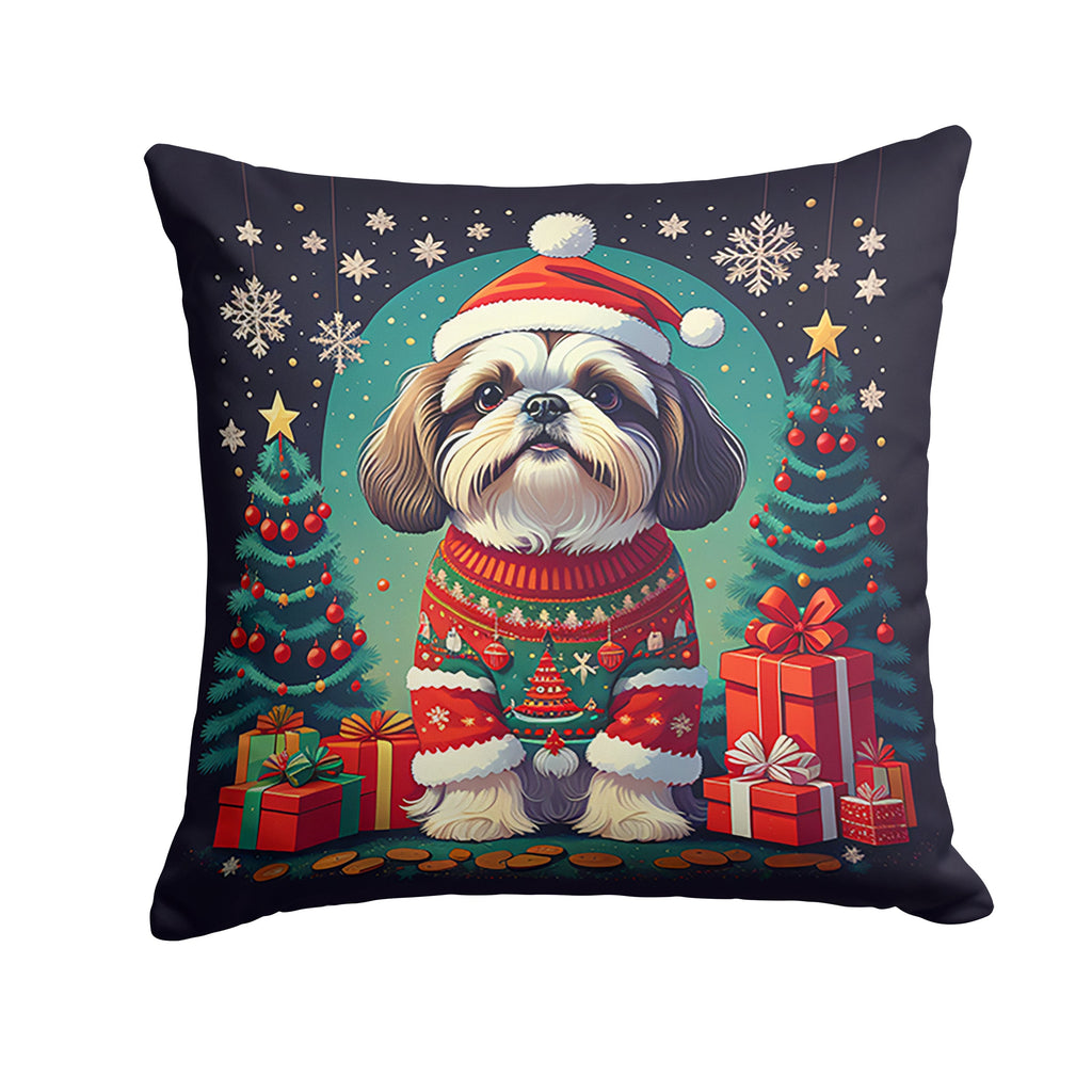 Shih Tzu Christmas Throw Pillow