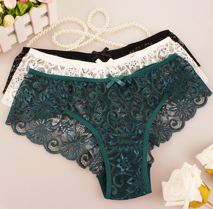 Lace Trim Women's Briefs - Ladies' Triangle Panties