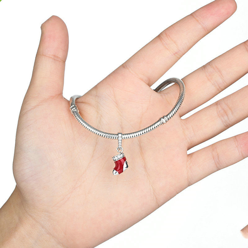Red Christmas Stocking Boot Pendant (Small)