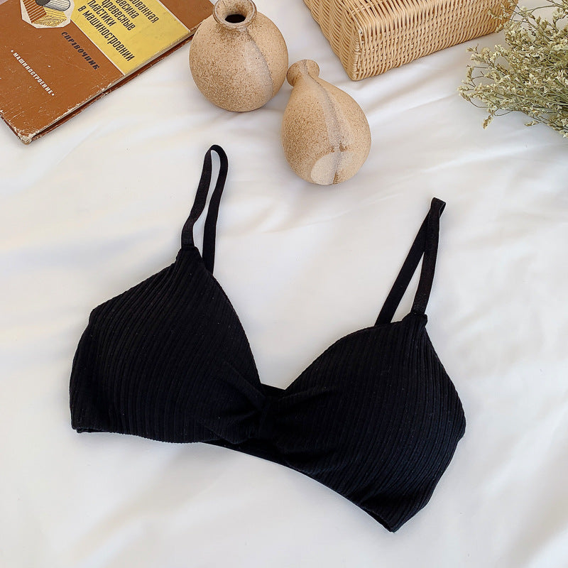 Seamless Knitted Bralette with Triangle Cups