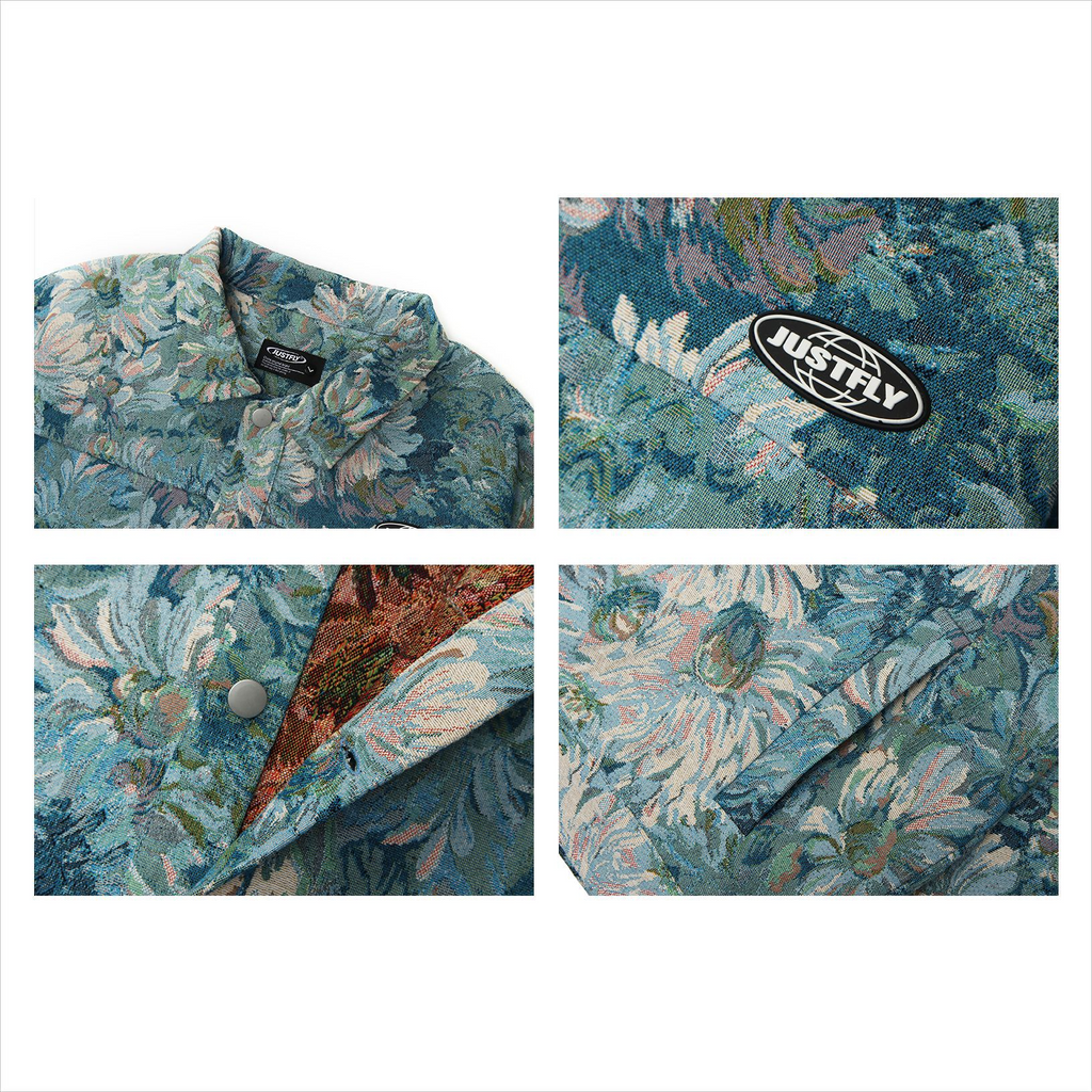 Small Daisy Print Loose-Fit Jacket