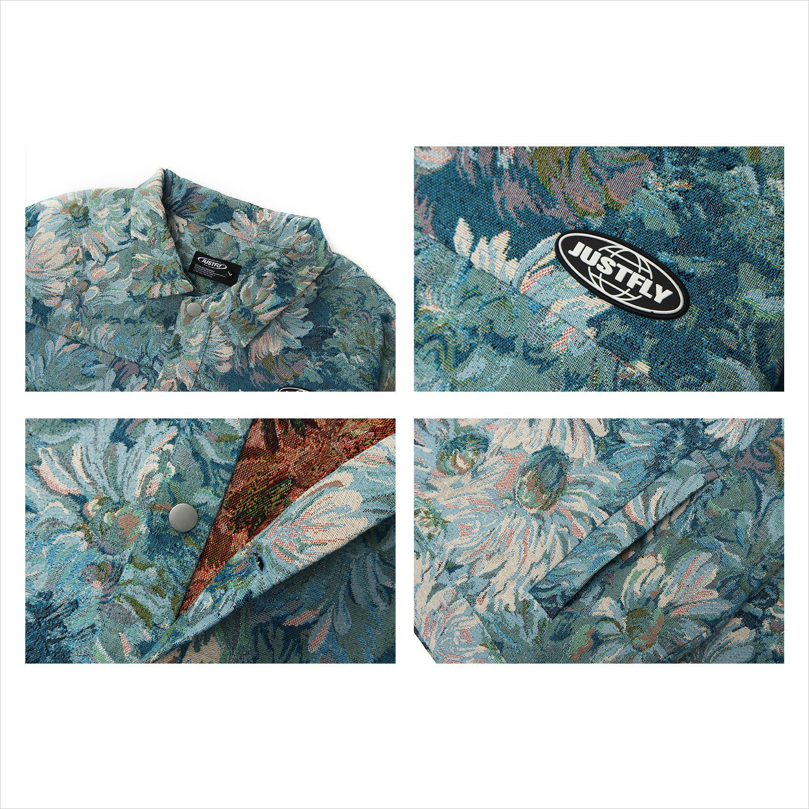 Small Daisy Print Loose-Fit Jacket
