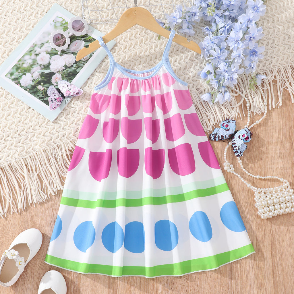 2023 Hot Selling Girls' Summer Rainbow Dress