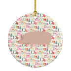 Welsh Pig Christmas Ceramic Ornament