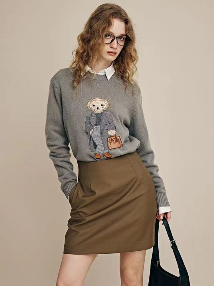 Spring Cashmere Ralph Lauren Bear Women's Knit Pullover | Streetwear