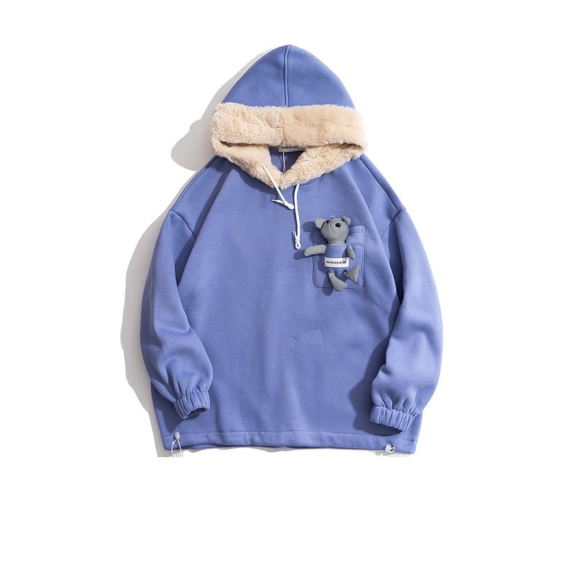 Harajuku Style 3D Bear Plush Hooded Sweater