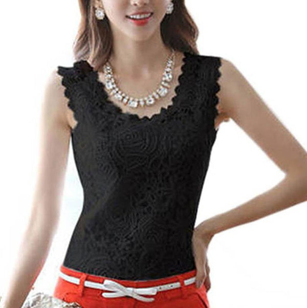 Plus Size Lace Camisole Sleeveless Top
