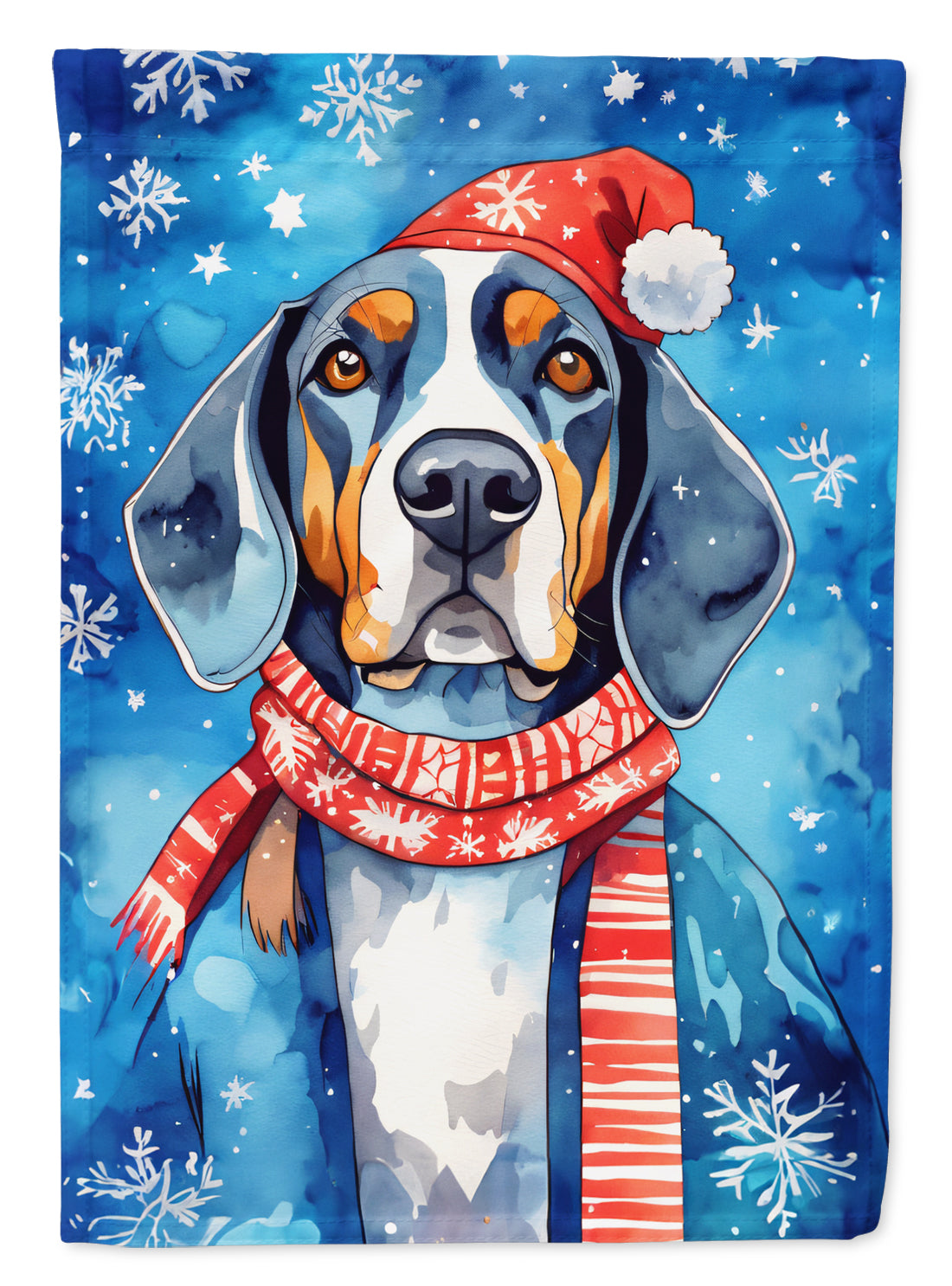 Black and Tan Coonhound Christmas Garden Flag
