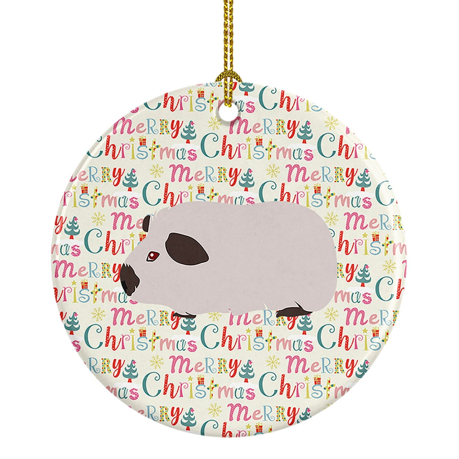 Himalayan Guinea Pig Christmas Ceramic Ornament