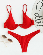 Black Underwire Triangle Bikini Set