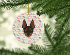English Toy Terrier Merry Christmas Ceramic Ornament