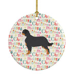 Bernese Mountain Dog Merry Christmas Ceramic Ornament