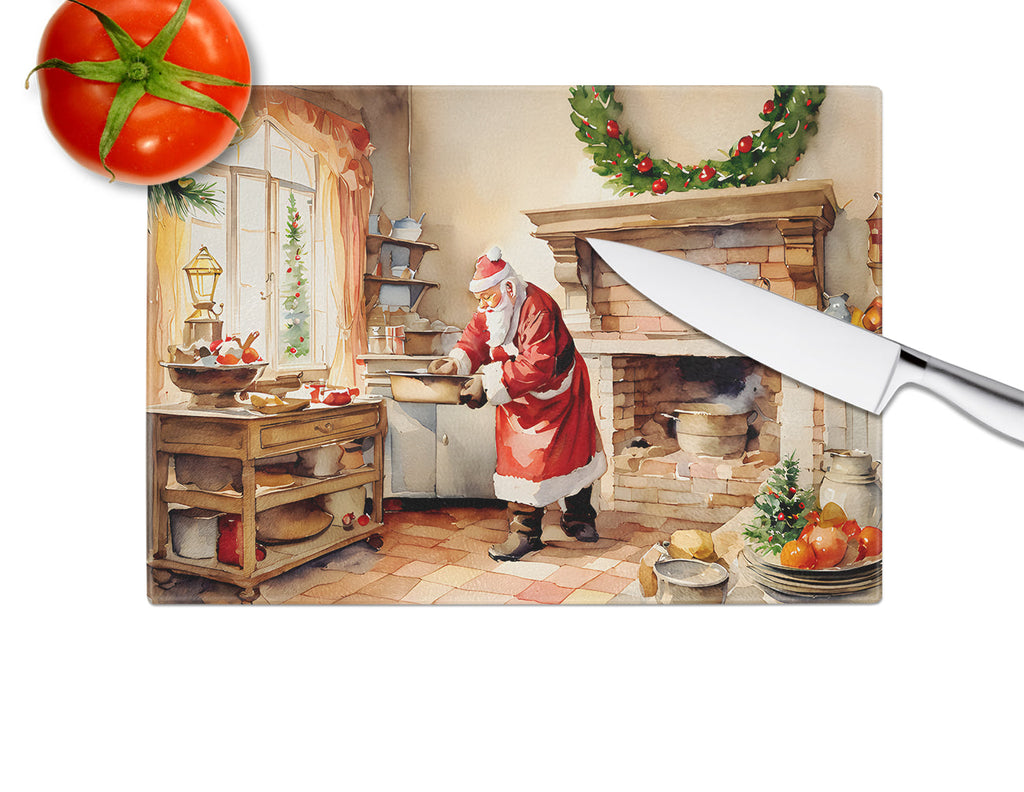 Cookies with Santa Claus Glass Cutting Board