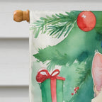 Ural Rex Cat By the Christmas Tree House Flag