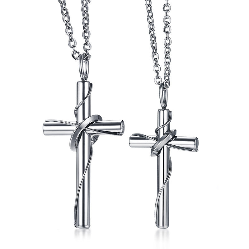 [Duplicate] [Archived] Stainless Steel Couple Cross Pendant Christian Jewelry