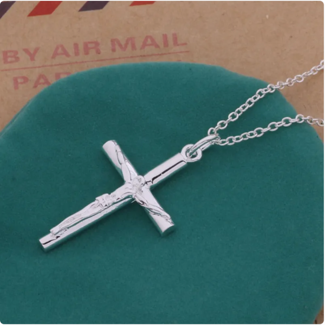 Silver Jesus Crucifix Cross Necklace | Christian Jewelry