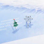 Enamel Stud Earrings - Cute Christmas Reindeer Design